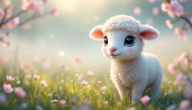 Free Springtime Lamb Dreams Photo - Lamb, Spring, Kawaii | Download at ...