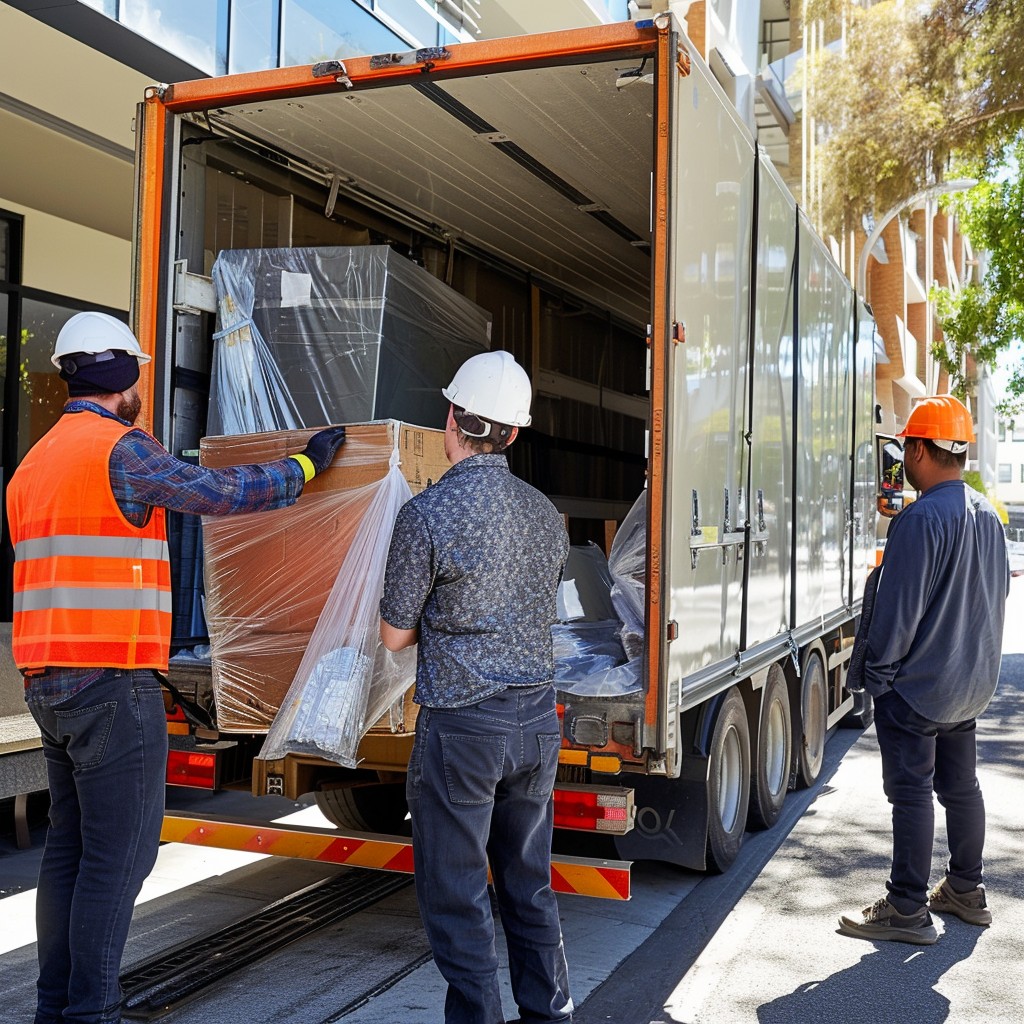 Free Loading Delivery Truck Image - Workers, Loading, Truck | Download ...