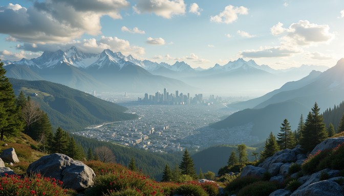 Free City Mountain View Image - Aerial, Cityscape, Mountains | Download ...