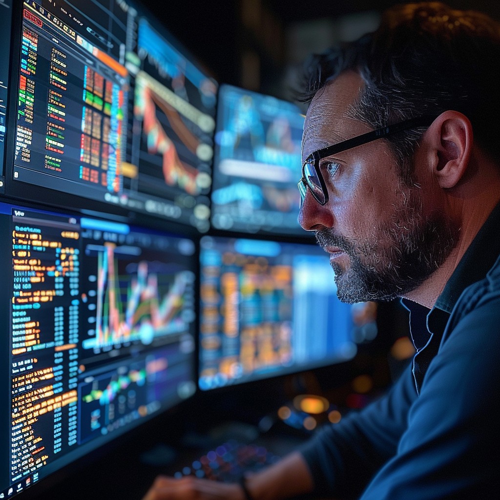 Free Focused Data Analysis Image - Man, Analysis, Monitors | Download ...