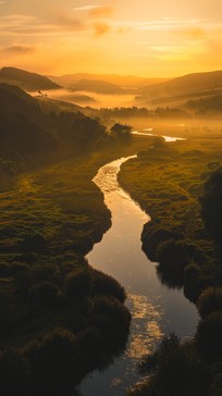 Free Sunset River Glow Image - Sunset, River, Meadow | Download at ...