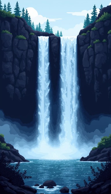 Free Pixel Waterfall Cascade Image - Waterfall, Pixelart, Cascade ...
