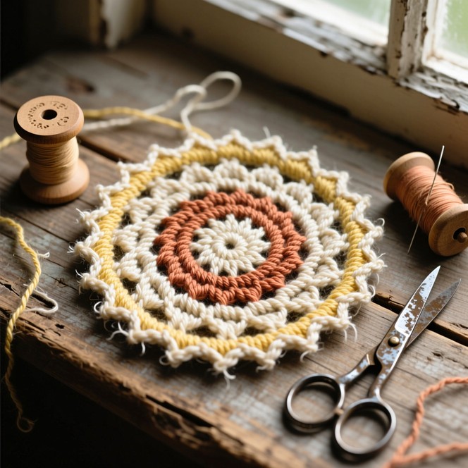Free Handcrafted Yarn Medallion Image | Download at StockCake