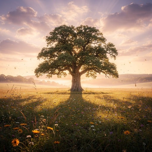 Free Majestic Oak Solitude Image - Oak, Tree, Meadow | Download at ...