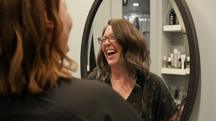 Reflection Laughter Free Joyful Mirror Reflection Image - Woman, Laughter, Mirror ...