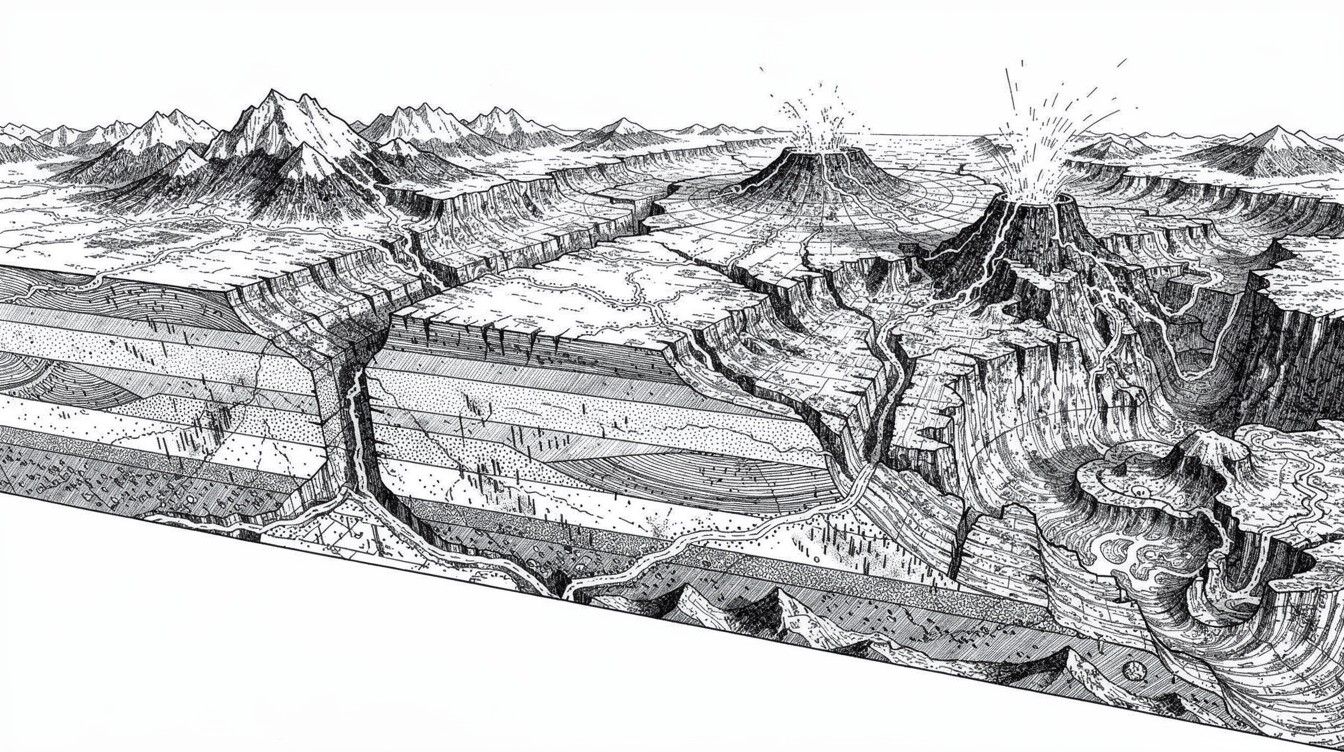 Free Earth's Geological Layers Image - Geological, Crosssection ...