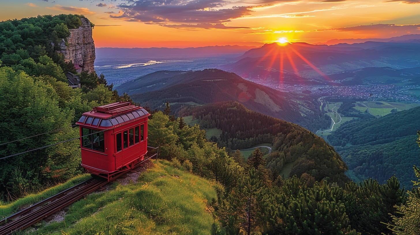 Free Sunset Mountain Ride Image - Sunset, Mountain, Cable Car ...