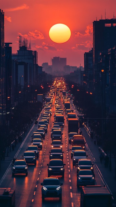 Free Sunset City Traffic Image - Sunset, Traffic, City | Download at ...