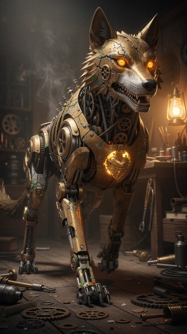 Wolf Like Machine Free Mechanical Wolf Persists Image - Steampunk, Wolf, Mechanical ...