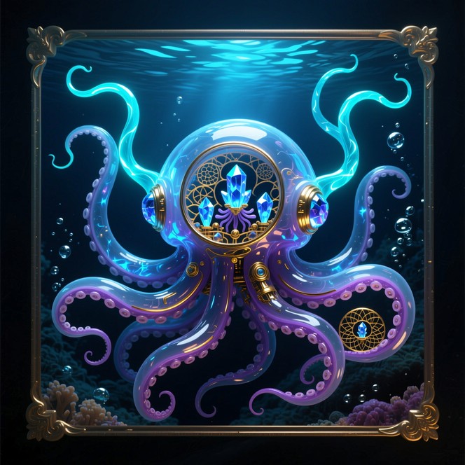 Free Luminous Digital Octopus Image - Octopus, Cyberpunk ...