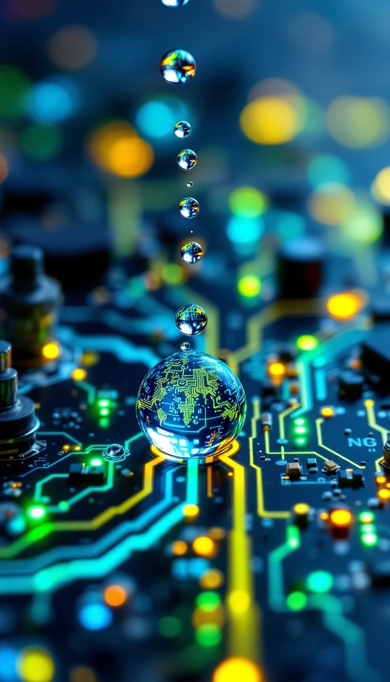 Free Cyber Water Dance Image - Technology, Droplets, Circuit | Download ...