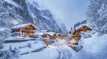 Free Snowy Alpine Village Image - Snow, Village, Alpine | Download at ...