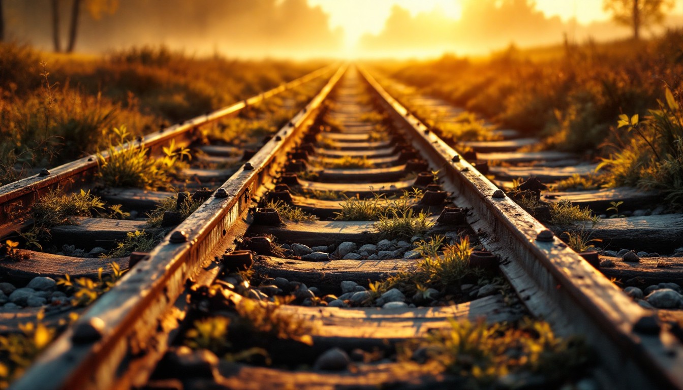 Sunset On The Rails Free Rails Into Sunset Image - Railway, Sunset, Tracks | Download at ...