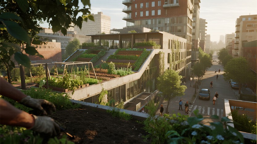 Image showcasing Free Sustainable Urban Oasis Image - Sustainability, Cityscape, Garden ...