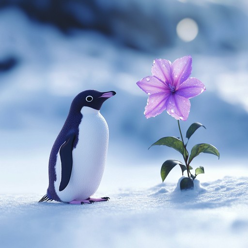 Spring Flower Penguin Free Penguin in Snow Image - Penguin, Snow, Violet | Download at StockCake