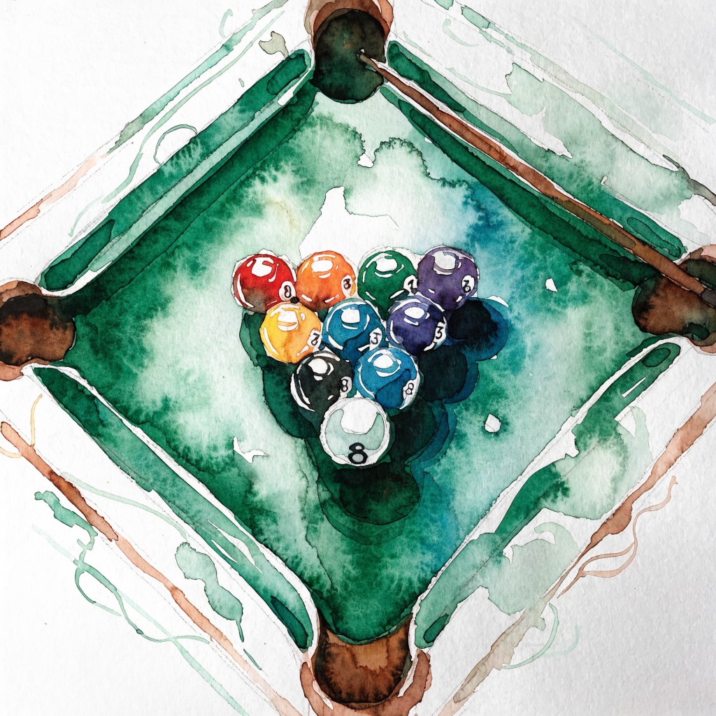 Pooltableart Free Pool Table Art Image - Pool, Billiards, Watercolor | Download at ...