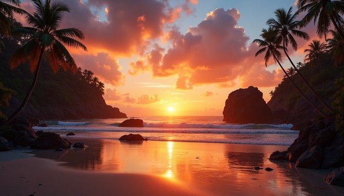 Free Golden Beach Sunset Image - Sunrise, Beach, Tropical | Download at ...