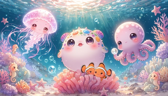 Free Kawaii Underwater Paradise Image - Chibi, Kawaii, Anime | Download ...