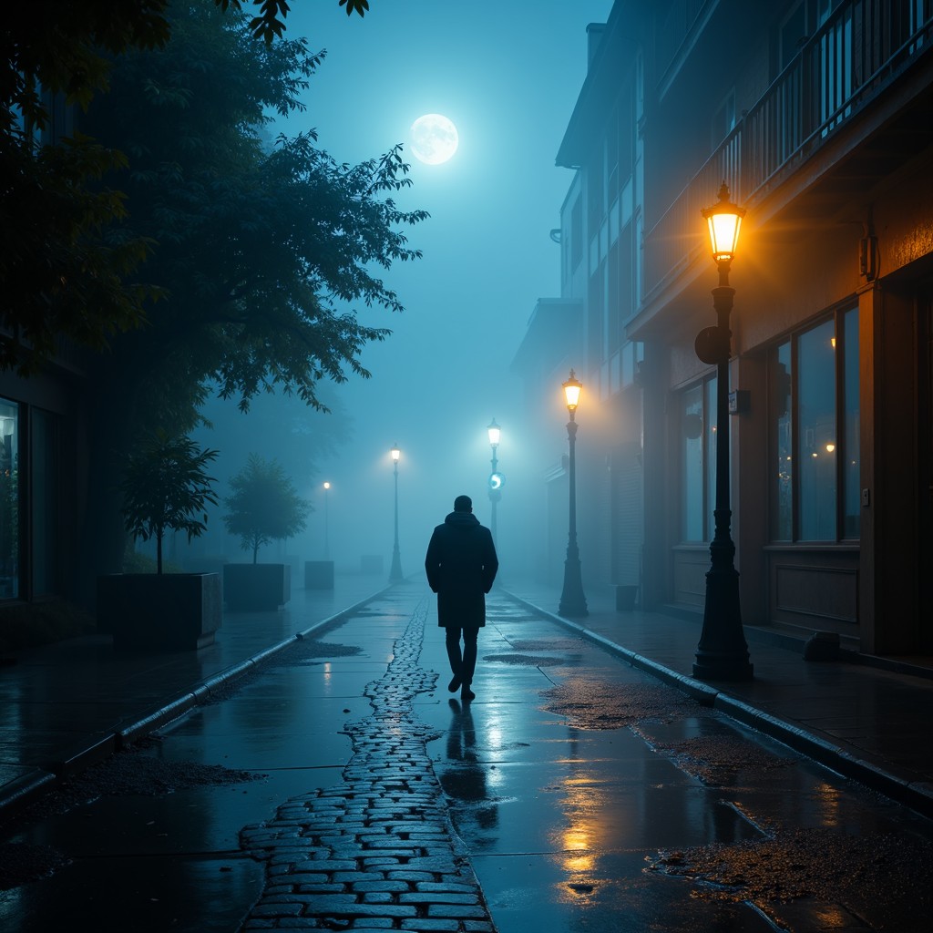 Free Moonlit Foggy Journey Image - Fog, Moonlight, Silhouette ...
