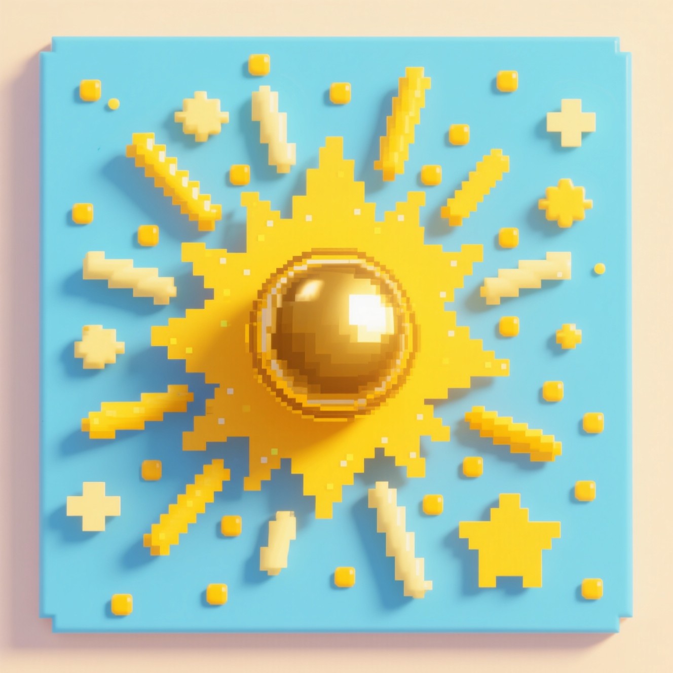 Free Pixelated Sunshine Burst Image - Pixel, Sunburst, Yellow ...