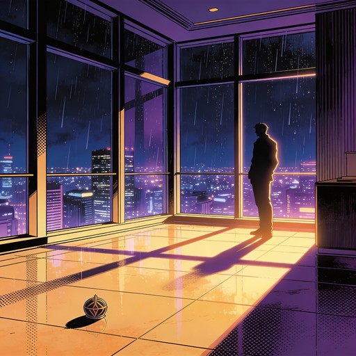 A lonely figure stands silhouetted against massive floor-to-ceiling ...