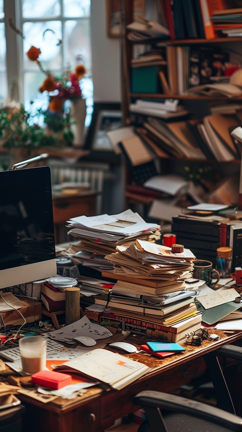 Free Cluttered Workspace Chaos Image - Workspace, Clutter, Books ...