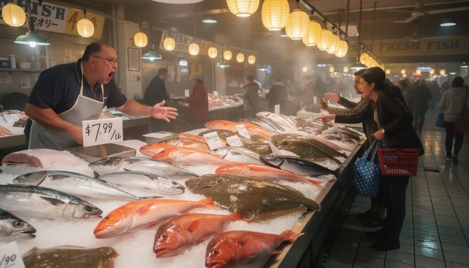 Free Busy Fish Market Image - Market, Fish, Bustling | Download at ...