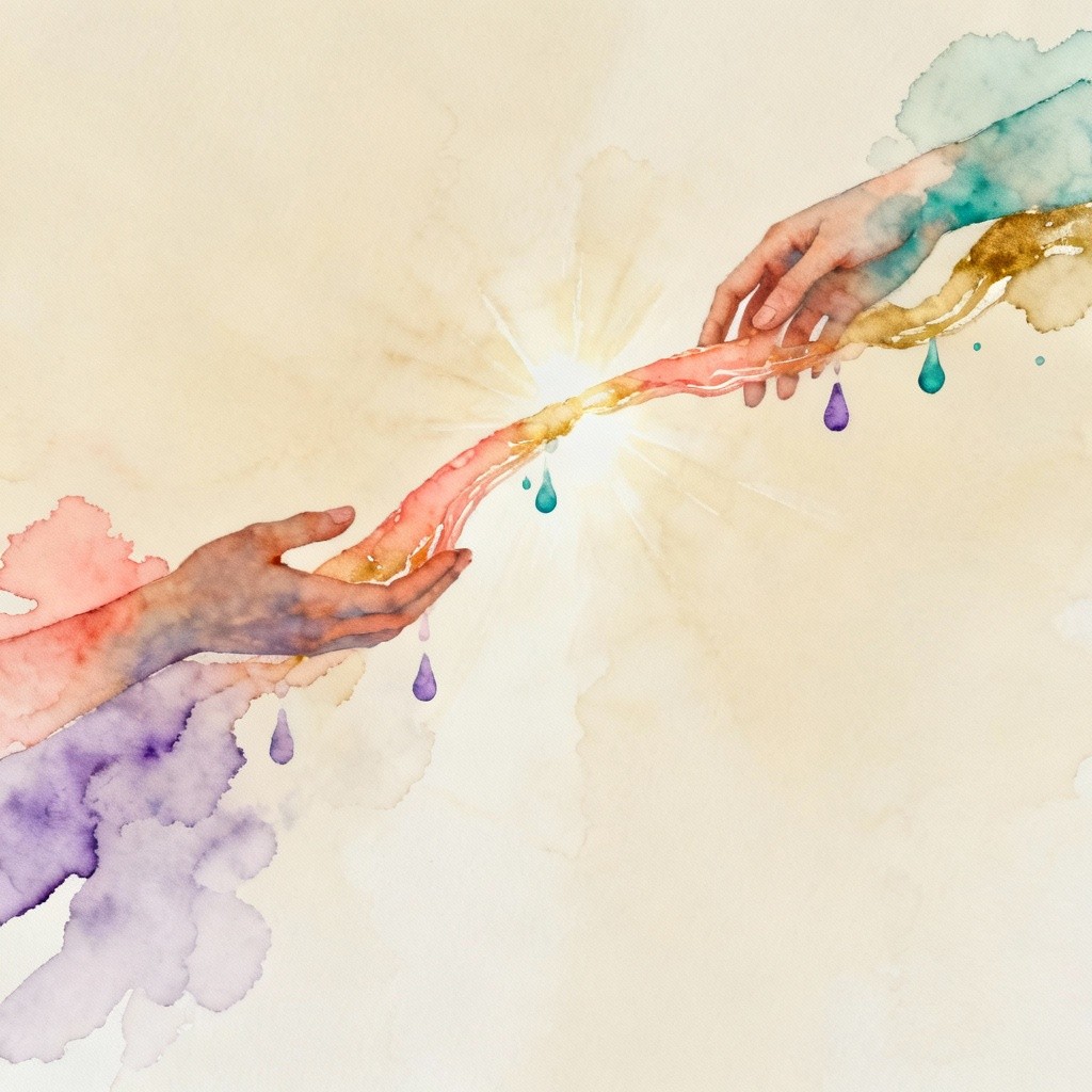 Free Connection Through Care Image - Watercolor, Connection, Hands ...