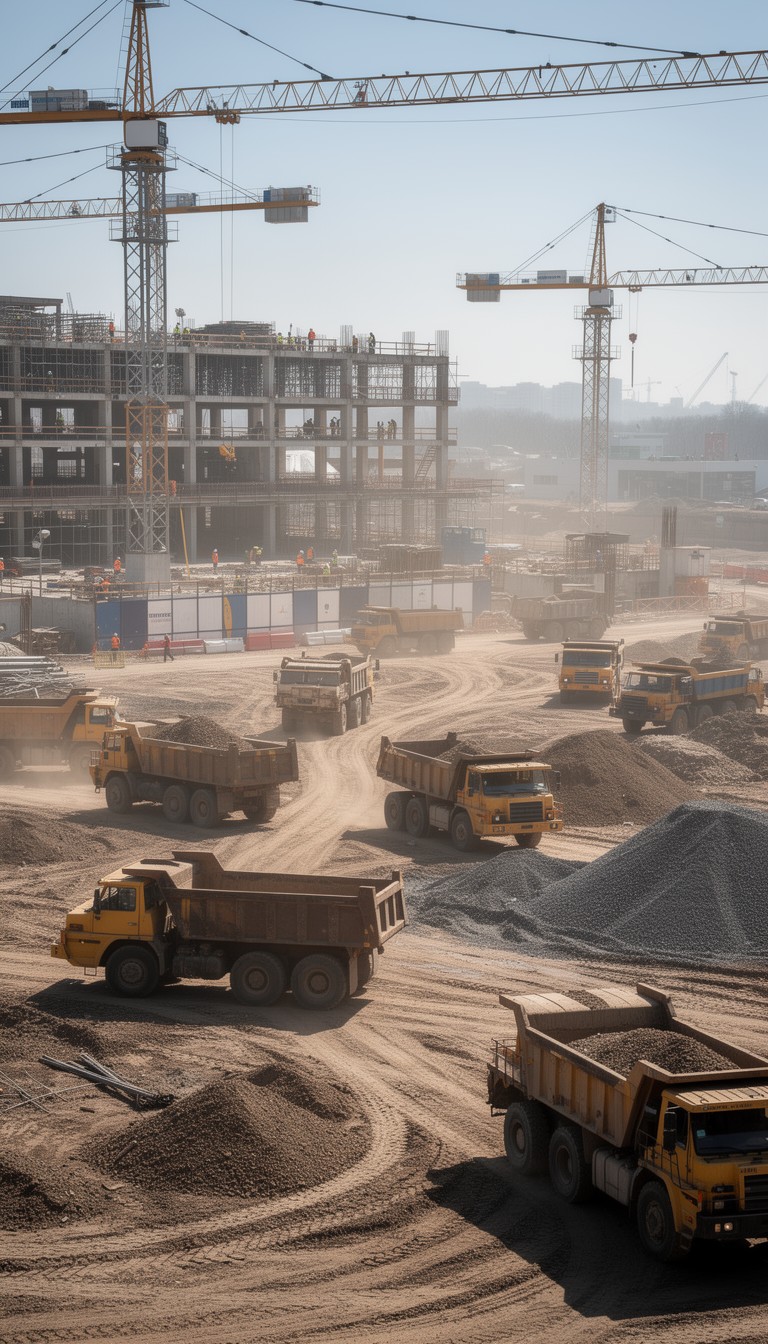 Free Massive Construction Fleet Image - Construction, Trucks, Cranes ...