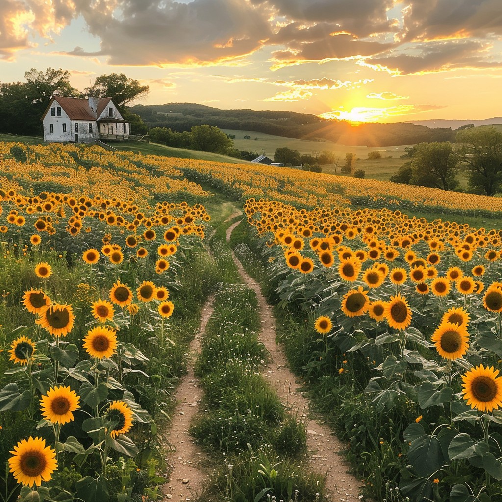 Free Sunflower Sunset Path Image - Sunflower, Sunset, Path | Download ...