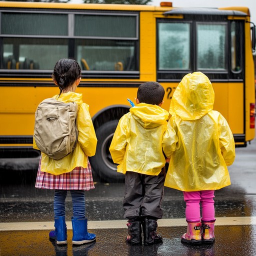 Free School bus wait Image - Rain, School, Bus | Download at StockCake