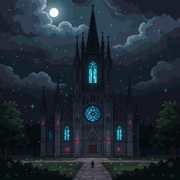 Free Gothic Cathedral Nightscape Image - Gothic, Cathedral, Pixel ...