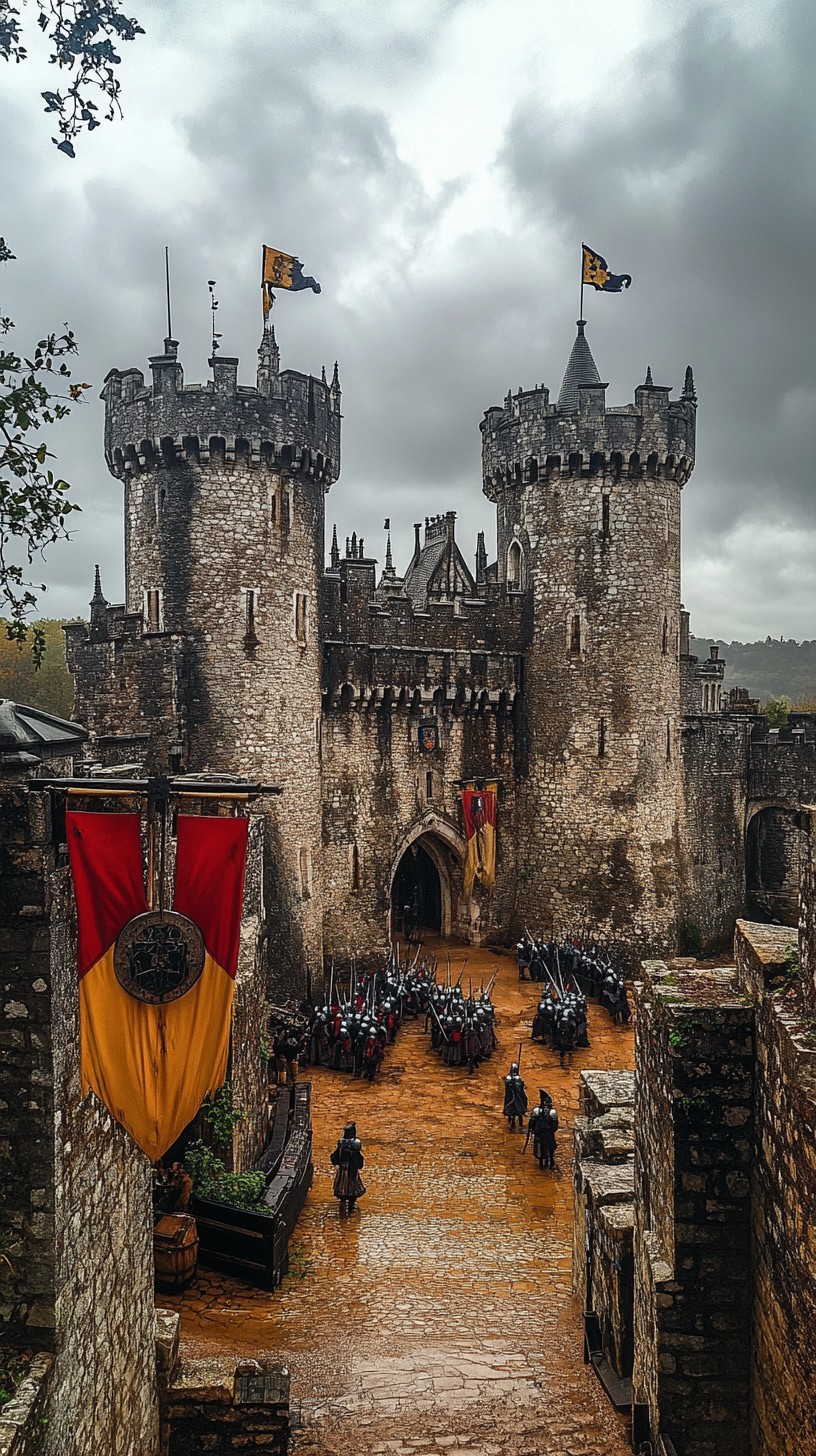 Free Medieval castle entrance Image - Castle, Medieval, Flags ...