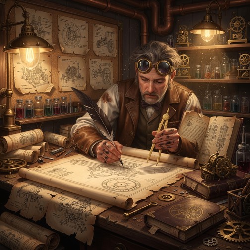 Free Steampunk Inventor Working Image - Steampunk, Inventor, Workshop ...