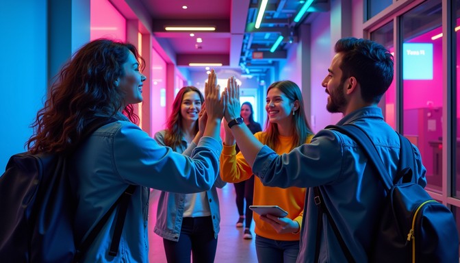 Free Neon Campus Victory Image - Students, Celebration, Neon | Download ...