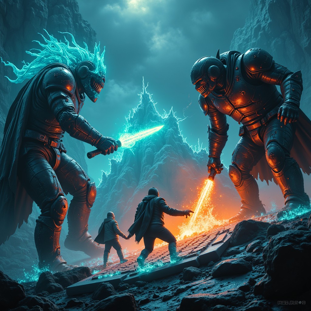 Free Elemental Warriors Clash Image - Fantasy, Battle, Energy ...