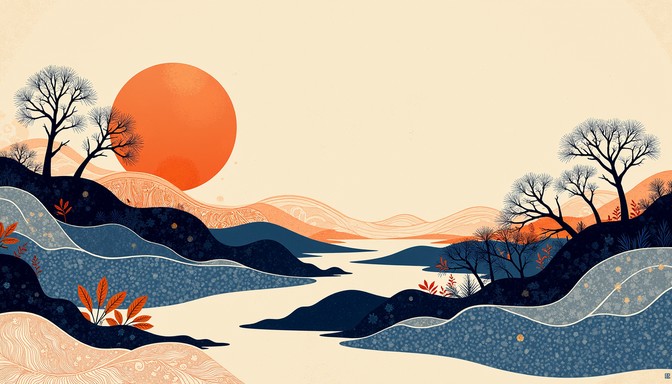 Free Stylized Sunrise Graphic Image - Sunrise, Orange, Graphic ...