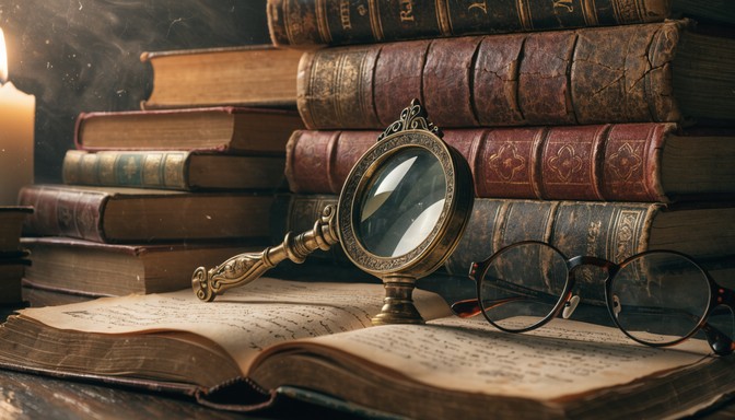Free Vintage Academic Still-life Image - Books, Antique, Magnifying ...