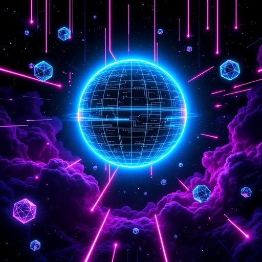 Free Neon Cyberpunk Planet Image - Cyberpunk, Neon, Holographic ...