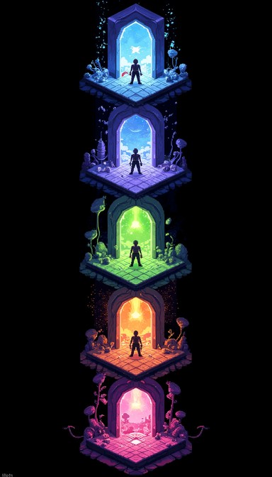 Free Pixel Art Evolution Image - Pixel, Corridor, Portals | Download at ...