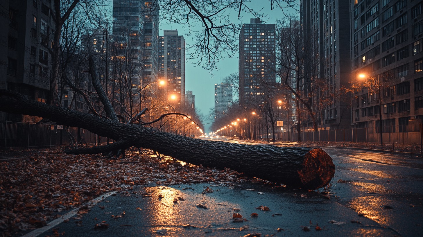 Free Fallen tree blocking Image - Urban, Dusk, Tree | Download at StockCake