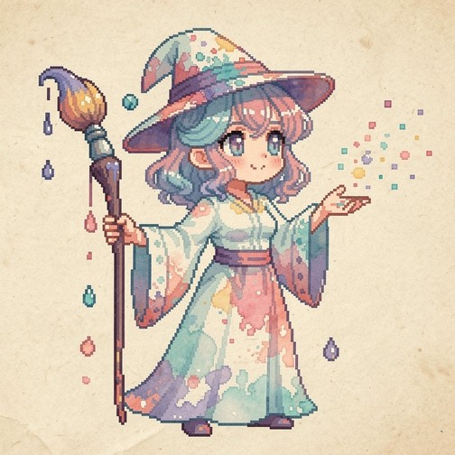 Free Watercolor Pixel Mage Image - Pixel, Watercolor, Mage | Download ...