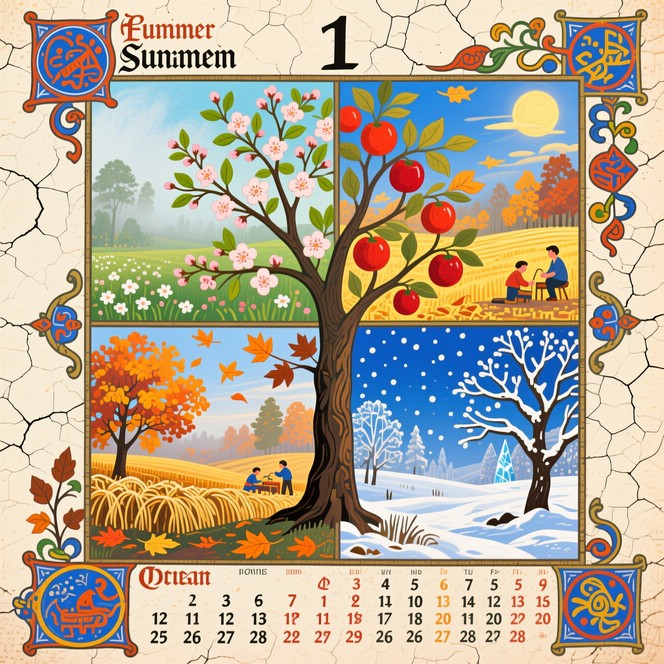 Clender Withn Tree Free Seasonal Tree Calendar Image - Calendar, Seasonal, Medieval ...
