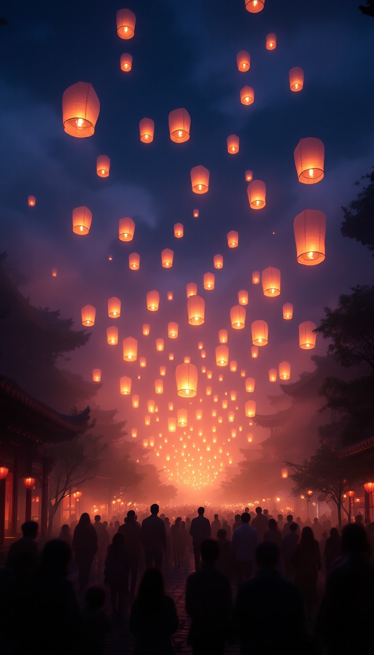 Free Lanterns Light Sky Image - Lanterns, Festival, Night | Download at ...