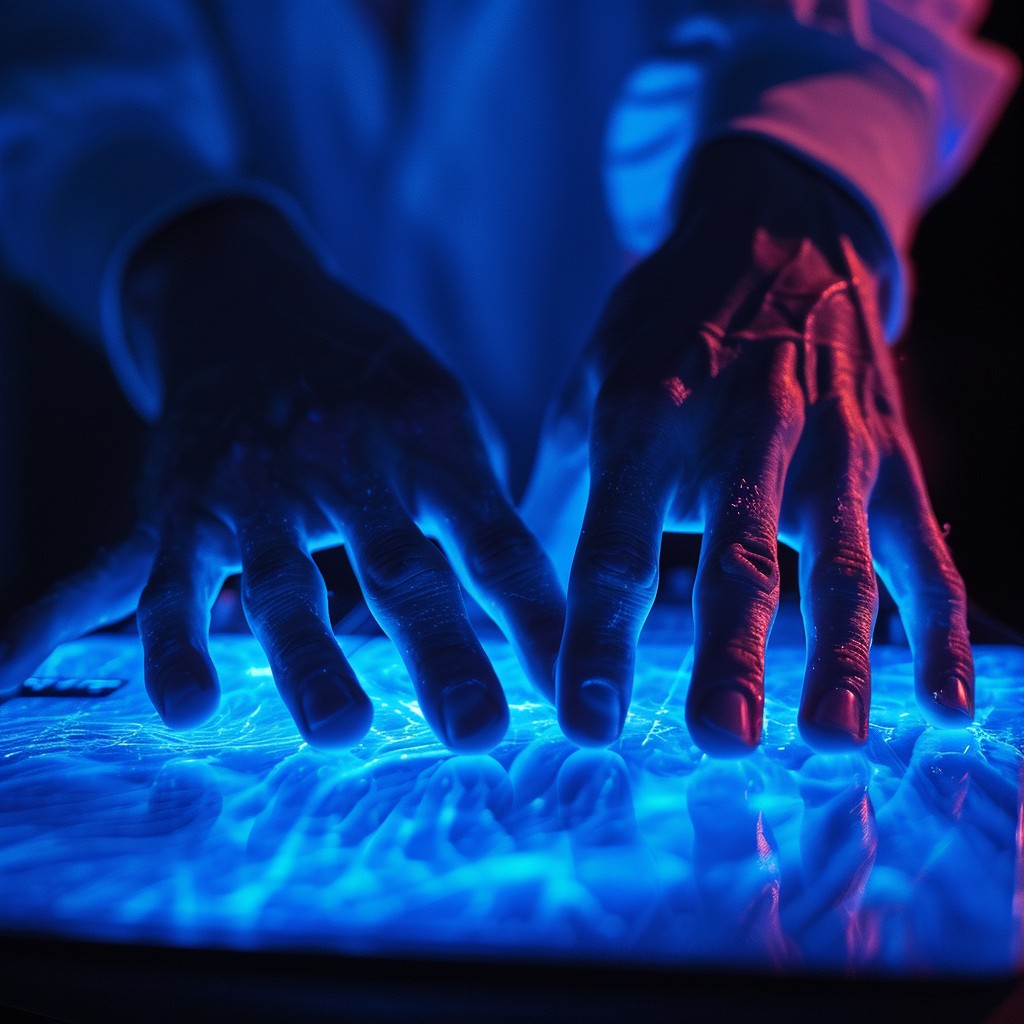 Download Illuminated Hands Display Image - Hands, Blue, Illuminated ...