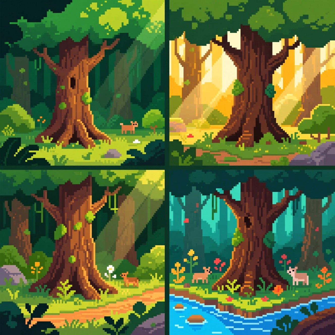 Free Seasonal Forest Pixels Image - Forest, Pixelart, Seasons ...