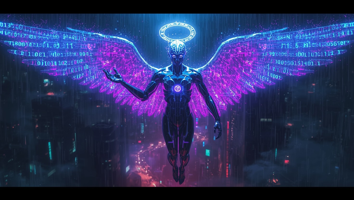 Free Cyberpunk Angel Rising Image - Cyberpunk, Angel, Futuristic ...