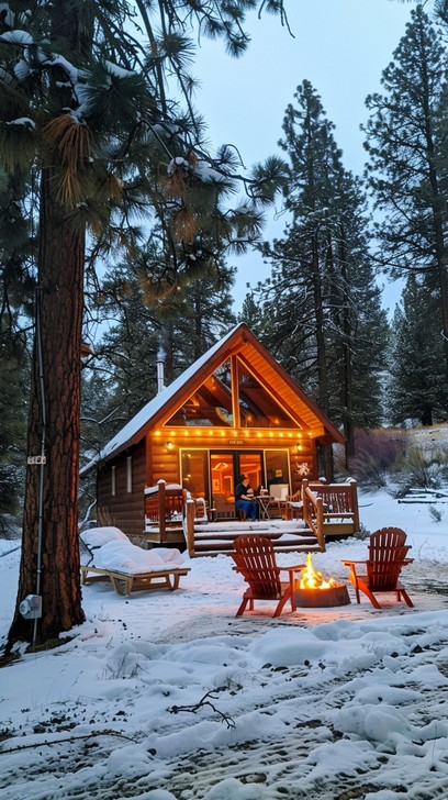 Free Winter Cabin Night Image - Winter, Cabin, Night | Download at ...