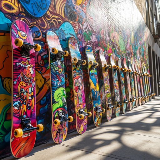 Download Colorful Skateboard Display Image - Skateboards, Graffiti