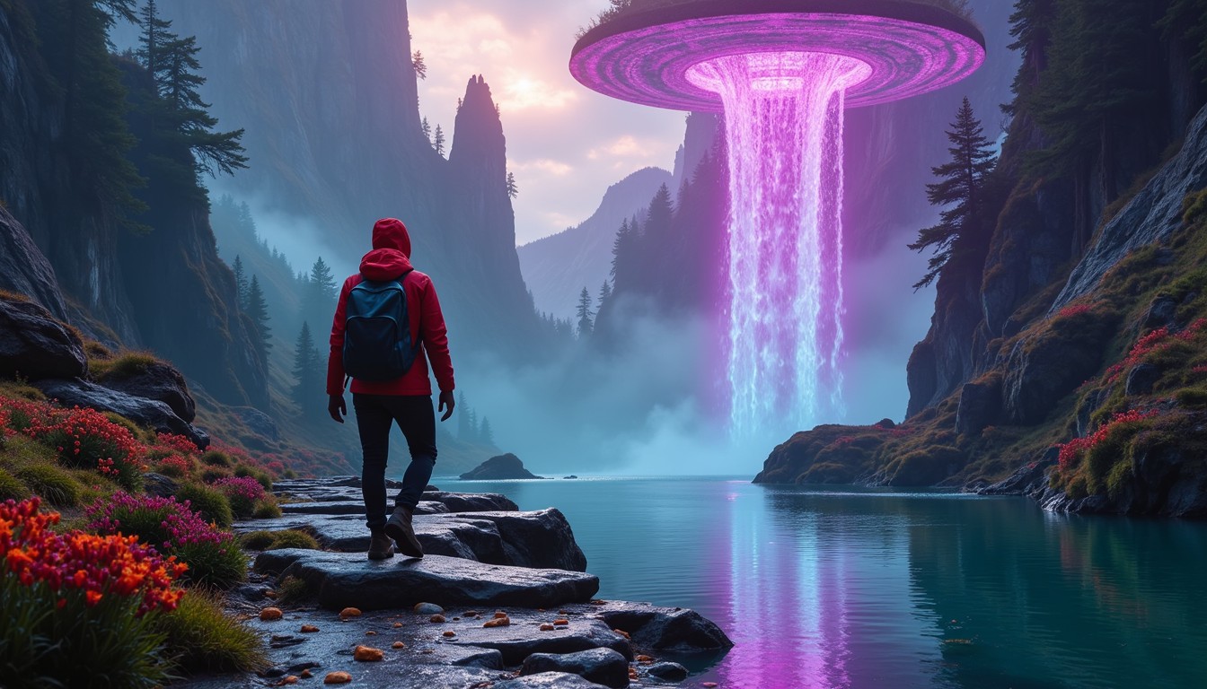 Explor Waterfall Free Cosmic Waterfall Explorer Image - Hiker, Explorer, Waterfall ...